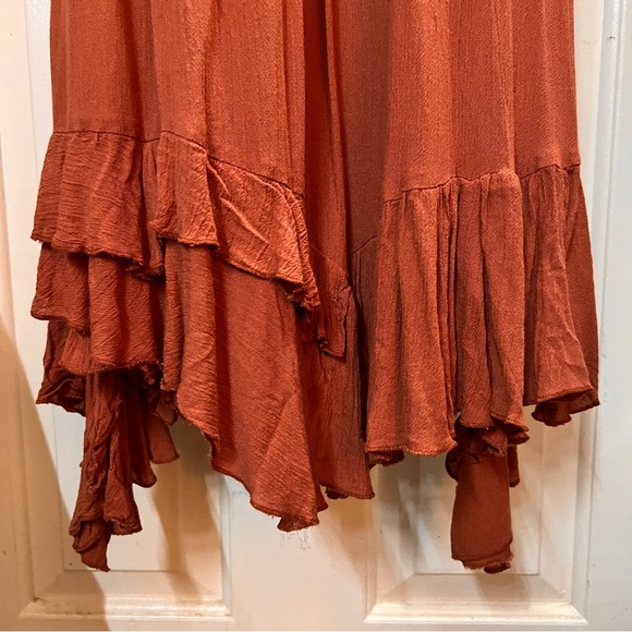 Free People Women Adella Sleeveless Slip Dress Ochre long copper colored - Picture 6 of 13